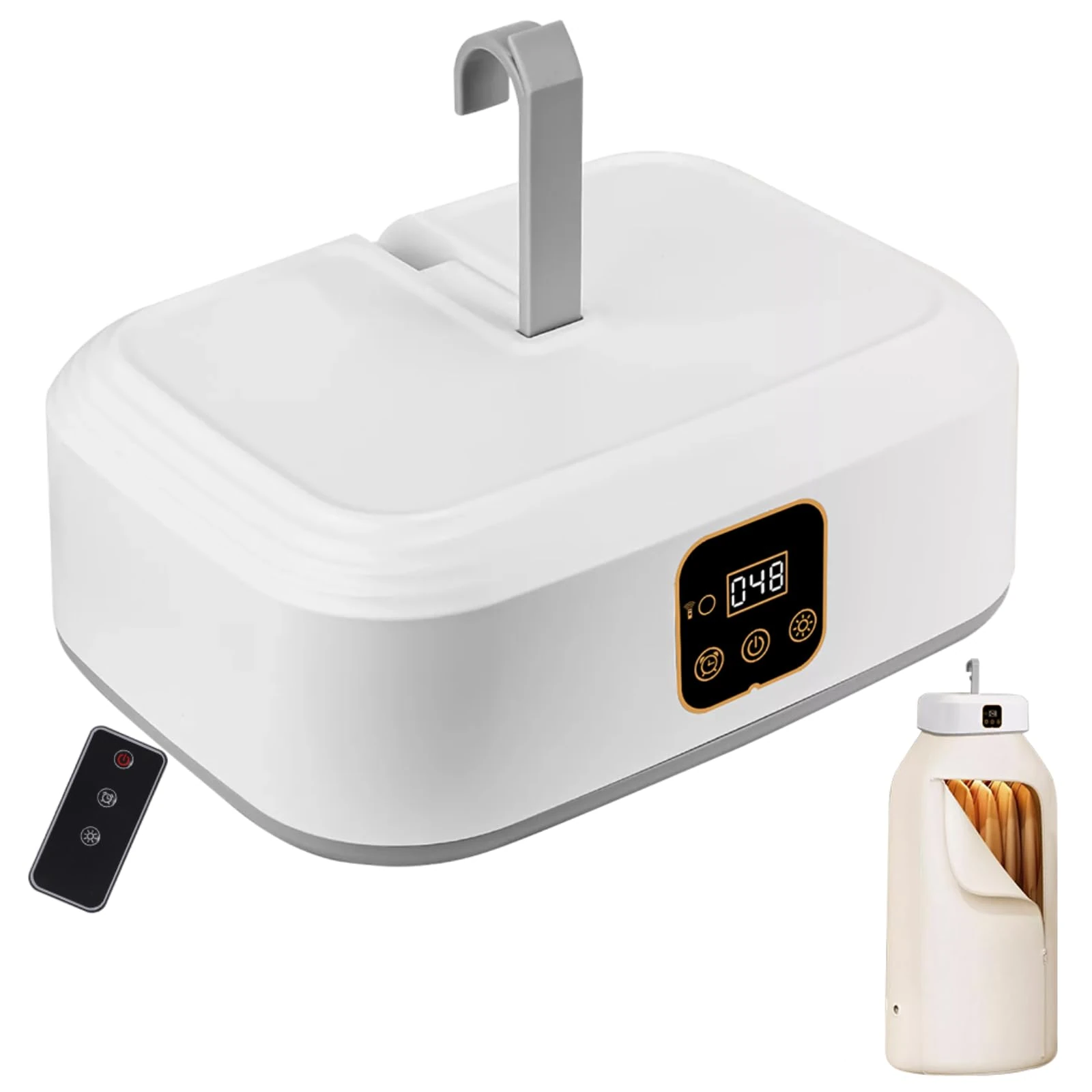 Electric Clothes Dryer, 600W Heat Pump Dryers with 60-480Mins Timer, Portable Electric Clothes Dryer, Wet Laundry Fast Drying, Dual Mode Dryer for Light Clothes, Underwear, Socks