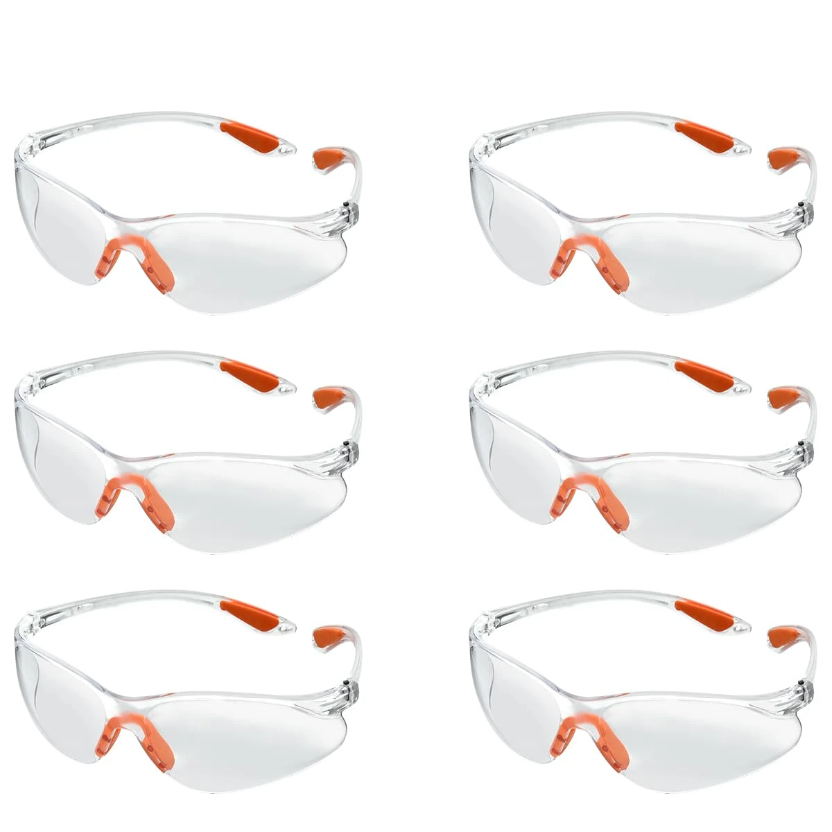 TMBMLPP Clear Safety Glasses, 6 pcs Eye Protection Glasses, Work Glasses Safety, Lab Goggles, Protective Glasses, Eye Protection, Safety Glasses,for Work, Construction, Laboratory,Anti Dust,Chemistry