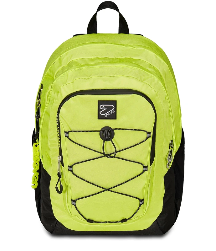 Seven Tech School Backpack, Yellow, Double Compartment with PC Pocket and Bottle Pocket, yellow, Taglia unica, modern
