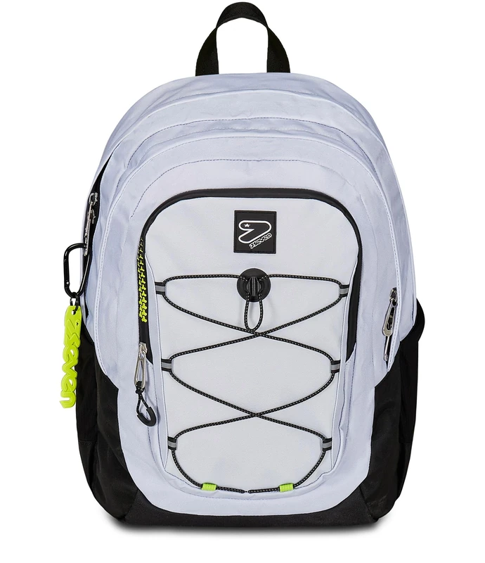 Seven Tech School Backpack, Grey, Double Compartment with PC Pocket and Bottle Pocket, grey, Taglia unica, modern - Image 1