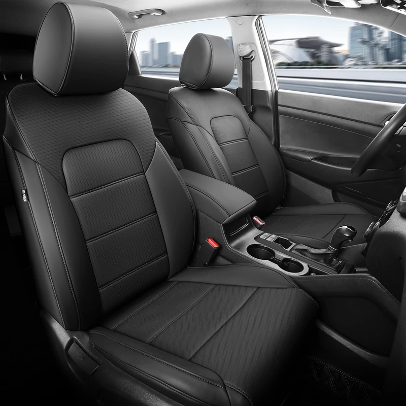 for Hyundai Tucson Seat Covers 2019 2020 2021 - Full Set Leather Custom Fit Tucson Seat Covers SE/SEL/Limited/Value/Ultimate/Sport Full Coverage Front and Rear Seat Protectors Waterproof, Black