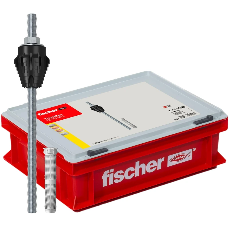 Fischer 571023 TherMax HWK Insulating Dowels for Fixing High Loads on Coat, red, M12-12/110