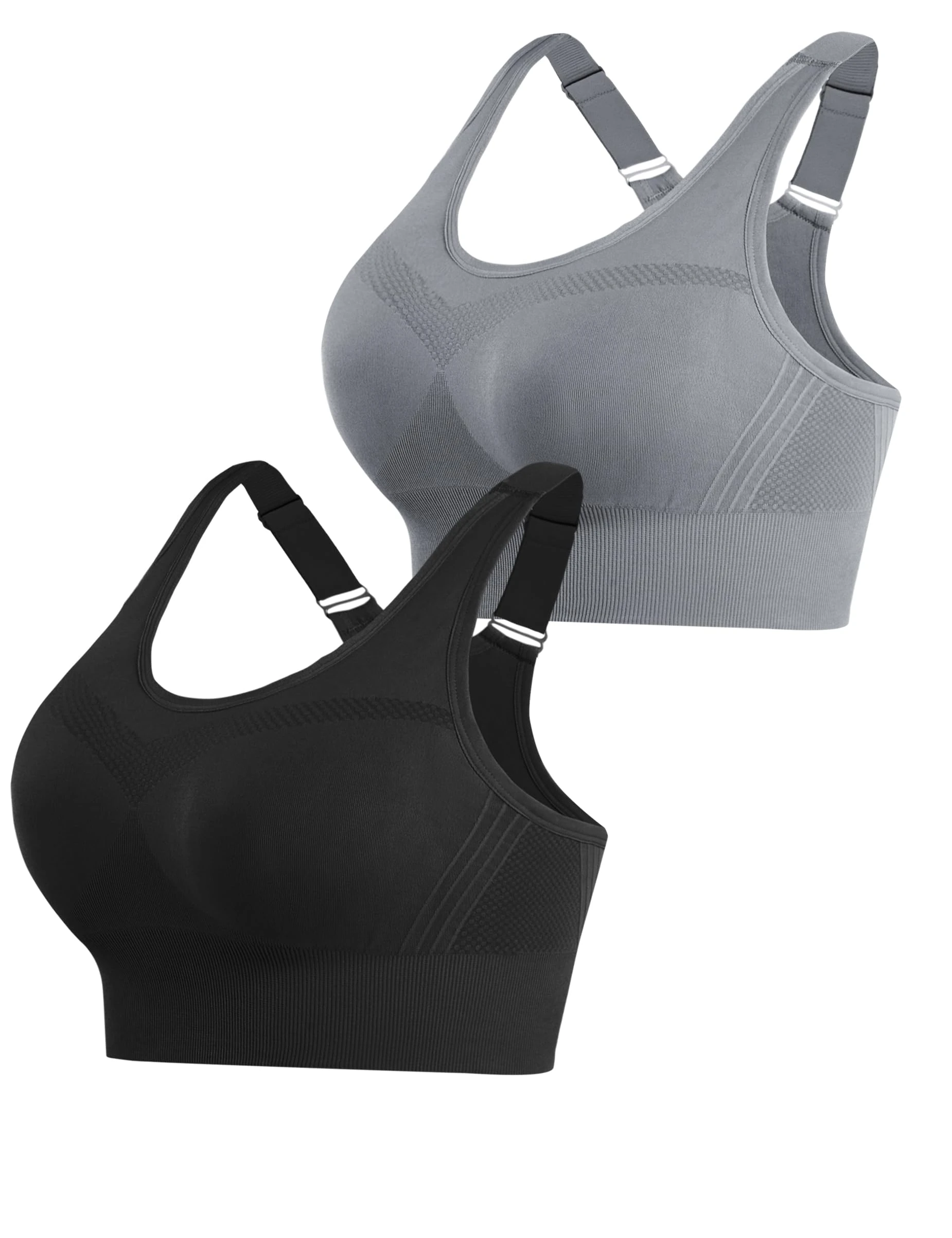 Litherday Women's Sports Bra Max Control Solid High Impact Wirefree Sports Bras for Women Removable Padding Yoga Gym Running Crop Top