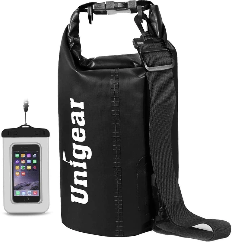 Unigear Dry Bag 2L/5L/10L/20L/30L/40L/55l Waterproof Dry Sack Roll Top with Phone Case and Long Adjustable Shoulder Strap for Boating/Kayaking/Fishing/Rafting/Swimming/Camping/Snowboarding