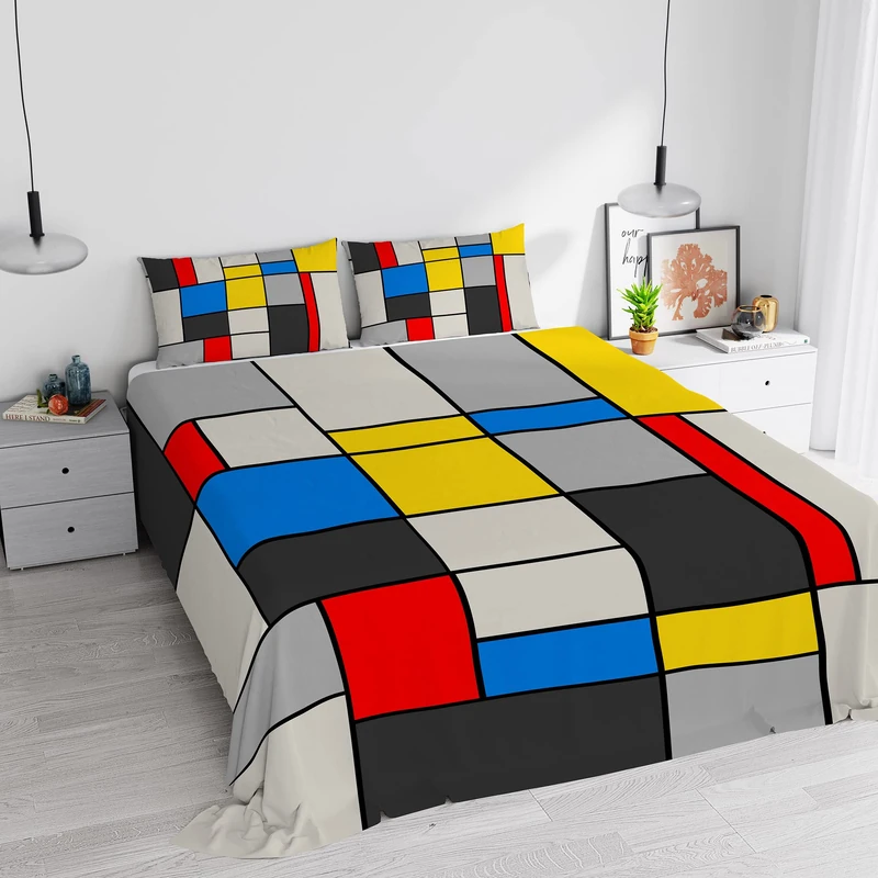 Digital Print Bedding Set, Full Coverage, Made in Italy, Double, 67 cm