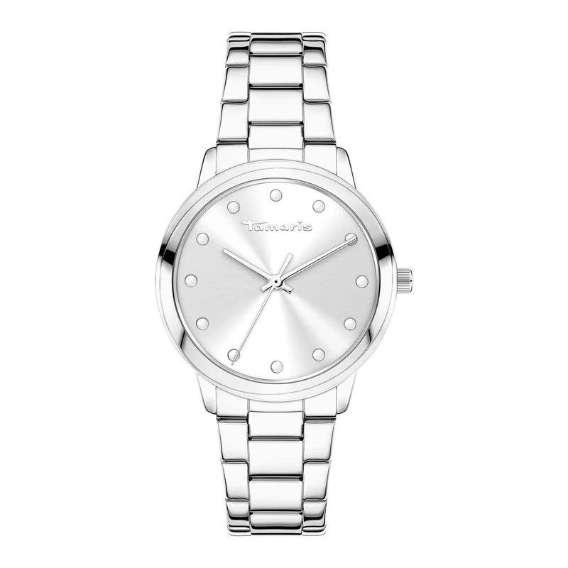 Tamaris Women's Analogue Quartz Watch with Stainless Steel Strap, Silver2, Classic Minimalist