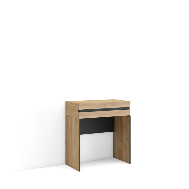 Skraut Home | Dressing Table | Vanity Table, Makeup Desk | 70x75x35 cm | With drawer | Bedroom Furniture | Modern Style | Oak - Image 1