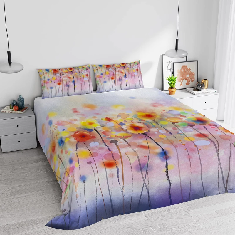 Italian Bed Linen Dreams' Digital Print Bedding Set, Full Coverage, Made in Italy, Double, 46 cm