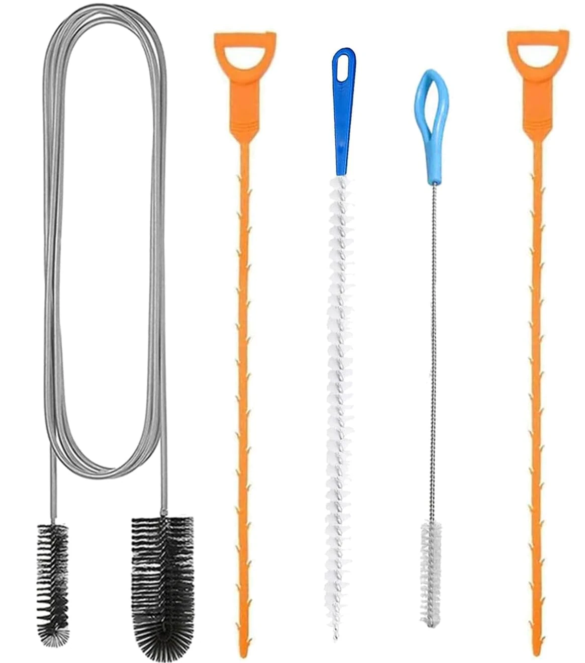 5PCS Drain Cleaner Tool Set, Outdoor & Plug Unblocker, Reusable for Bathroom, Shower & Kitchen