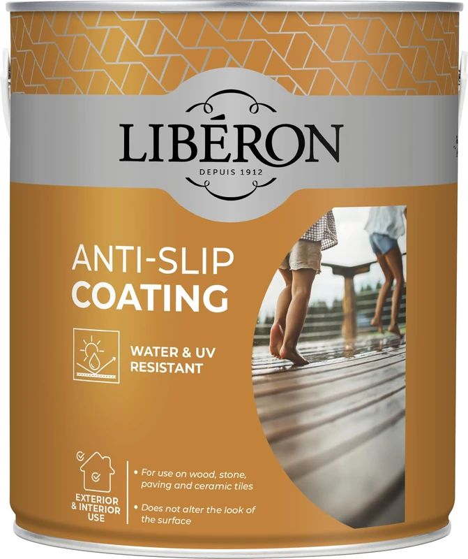 Libéron Anti-Slip Coating - UV & Water Resistant - Non-Slip Finish - Outdoor Multi-Surface Protection - 2.5 litres