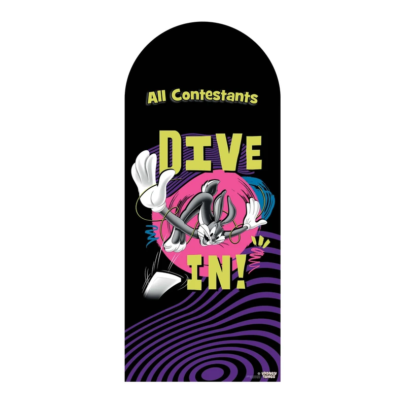 SC4505 Looney Tunes Dive In Swimming Backdrop Single Cardboard Cut Out Height 185cm - Image 1