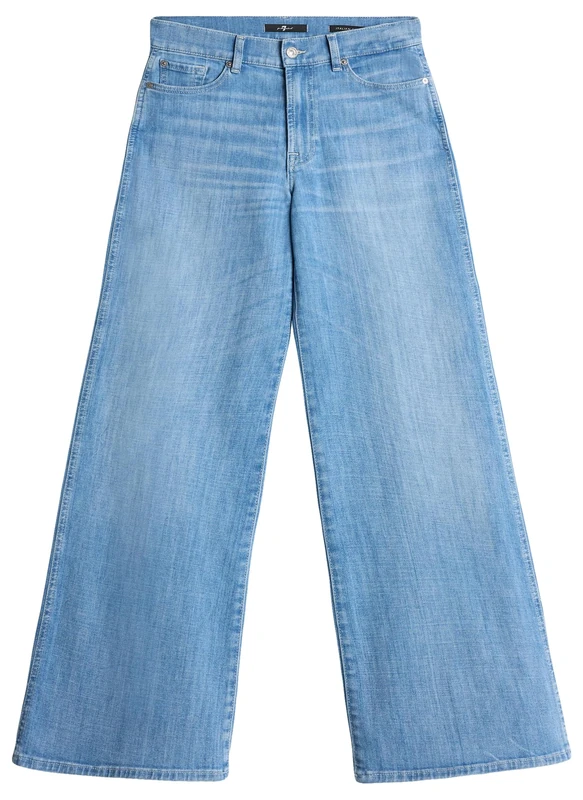 7 For All Mankind Women's Lotta Cropped Charleston Jeans, light blue, 28W