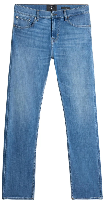 7 For All Mankind Men's Slimmy Jazz Age Jeans, Mid Blue, 42W