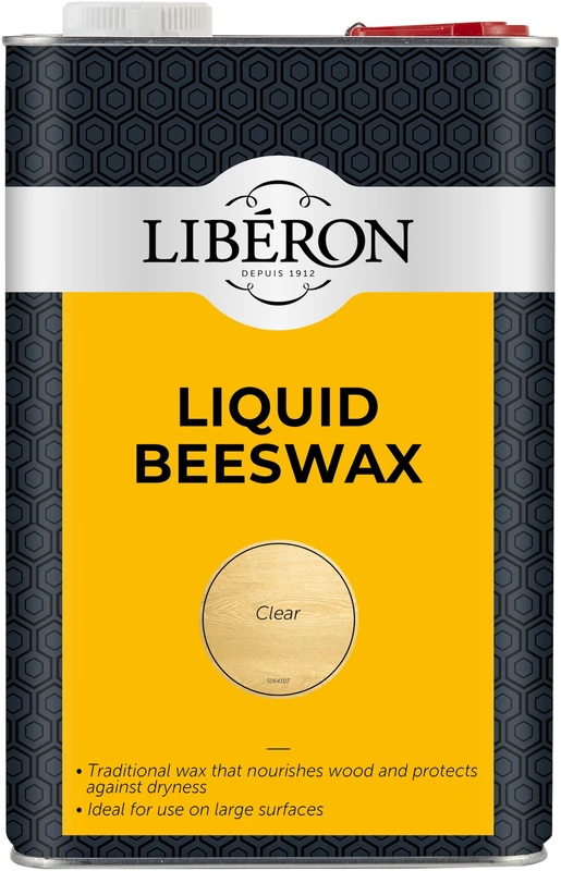 Libéron Liquid Beeswax with Pure Turpentine - Nourishes & Revives Interior Wood - Enhances Natural Character & Sheen - Ideal for Large Surfaces & Furniture - Clear - 5 Litres