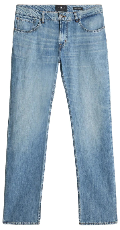 7 For All Mankind Men's The Straight Station Jeans, Light Blue, 38W
