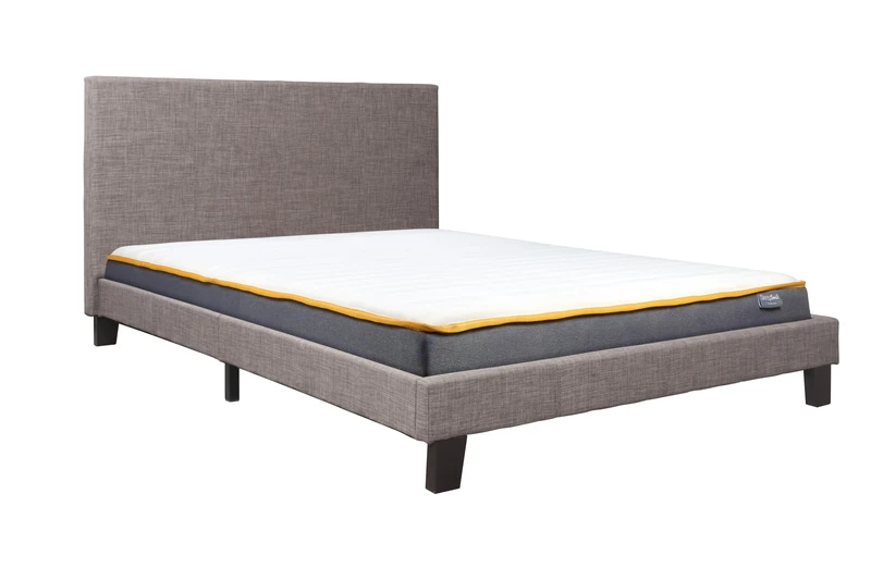 Birlea Double Bed Frame & Mattress Grey Fabric Sleepsoul Paris 4FT6