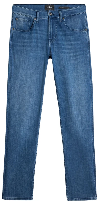 7 For All Mankind Men's Slimmy Tapered Philly Jeans, Dark Blue, 30 W