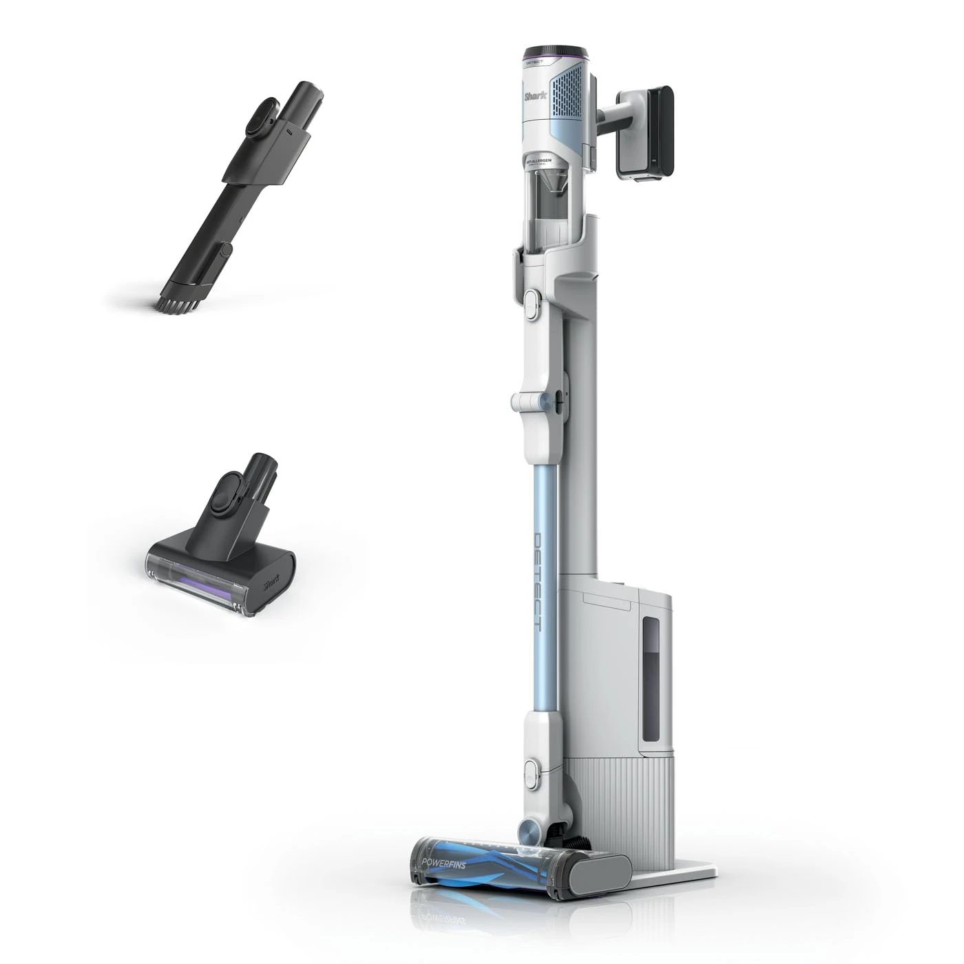 Shark Detect Clean & Empty Cordless Vacuum Cleaner with Auto-Empty System, Lightweight & Flexible Anti Hair Wrap Vacuum with Pet & Duster-Crevice Tools, 60 Mins Run-Time, Dock, Cloudy Blue IW4621UKT