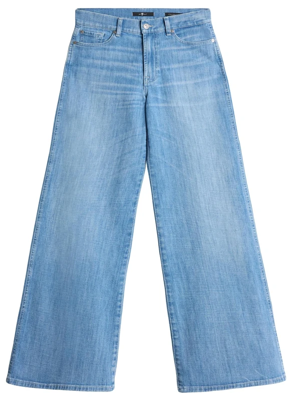 7 For All Mankind Women's Lotta Cropped Charleston Jeans, Light Blue, 30 W