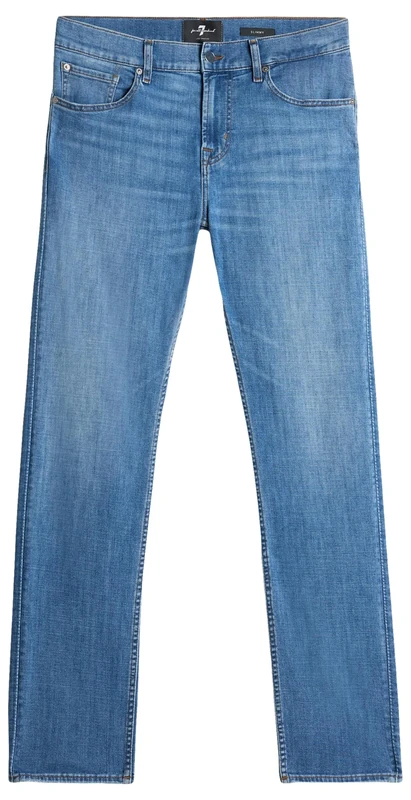 7 For All Mankind Men's Slimmy Jazz Age Jeans, Mid Blue, 34W