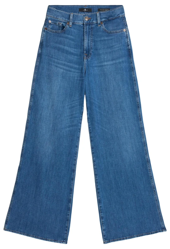 7 For All Mankind Women's Lotta Cropped Nevada Jeans, Mid Blue, 25W