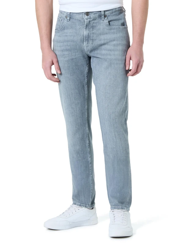 7 For All Mankind Men's Slimmy Tapered Bauhaus Jeans, Gray, 30 W - Image 1