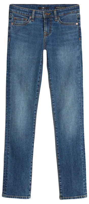 7 For All Mankind Women's Low Skinny Rio Jeans, Mid Blue, 28 W