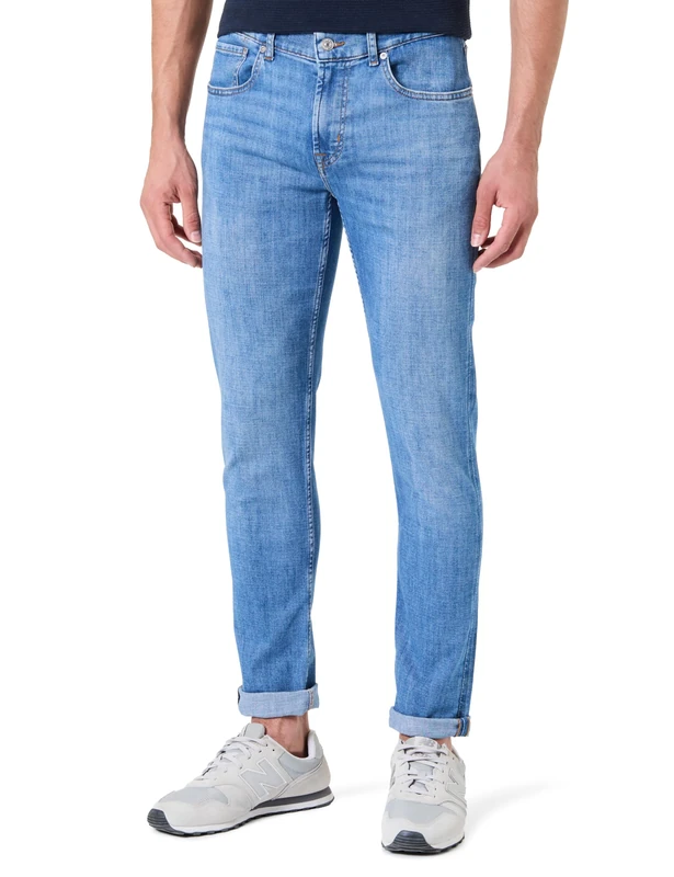 7 For All Mankind Men's Slimmy Tapered Jazz Age Jeans, Mid Blue, 28W