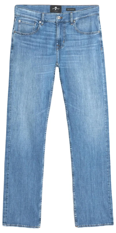 7 For All Mankind Men's Modern Straight Crossover Jeans, Light Blue, 38W