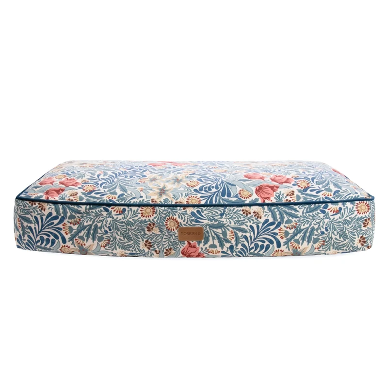 Rosewood x Morris & Co. Bower Berry Mattress for Dogs, Large Dog Bed, Blue, Thickly Padded, Non-Slip Base, Washable, Luxury William Morris Print