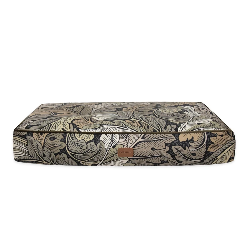 Rosewood x Morris & Co. Acanthus Mattress for Dogs, Large Dog Bed, Khaki, Thickly Padded, Non-Slip Base, Washable, Luxury William Morris Print