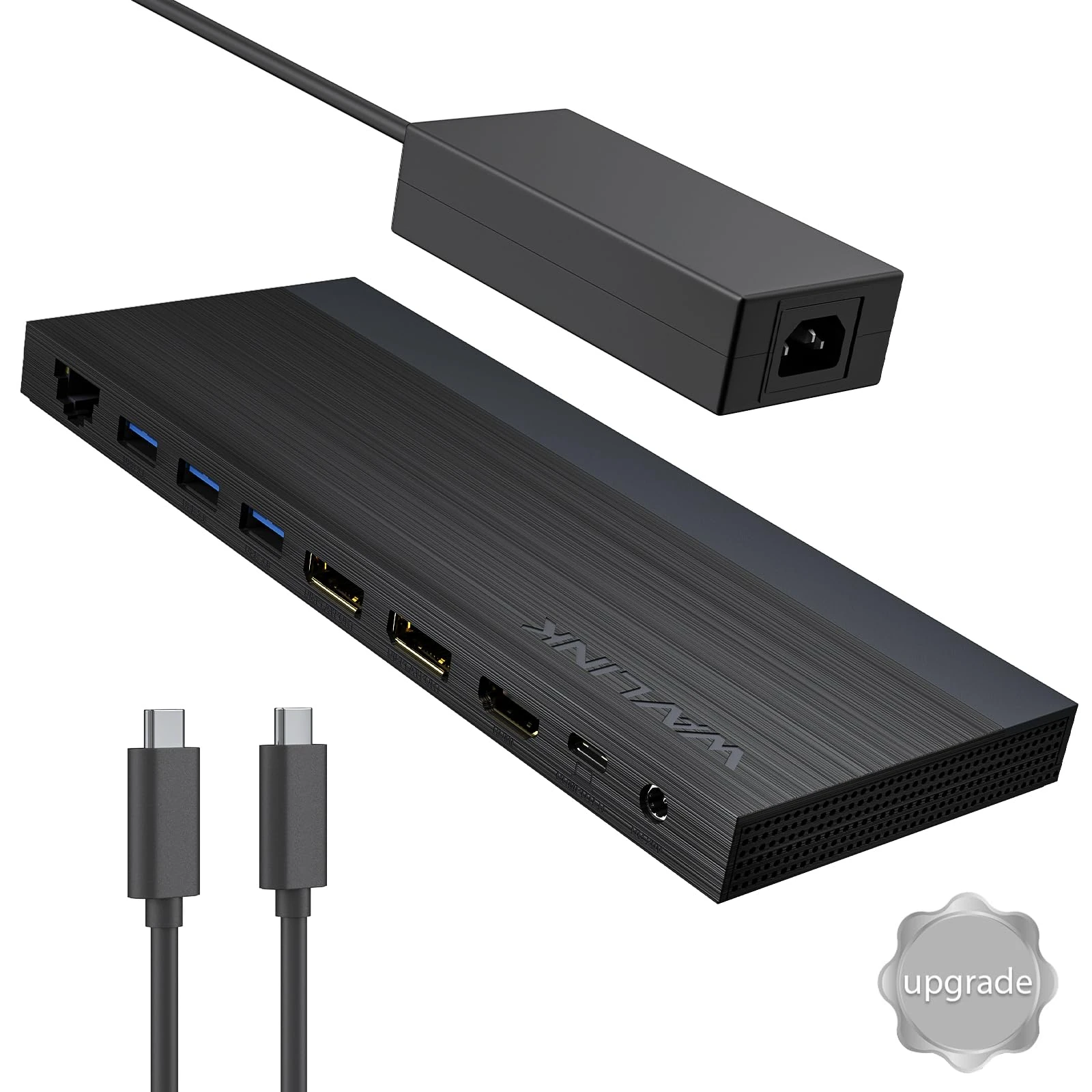 WAVLINK Docking Station, Laptop Docking Station 3 Monitors with 2* DP+HDMI, 130W PD Charger, 4* USB 3.0, Audio, Gigabit Ethernet, TF/SD Compatible with Lenovo HP Dell, Windows System Computer