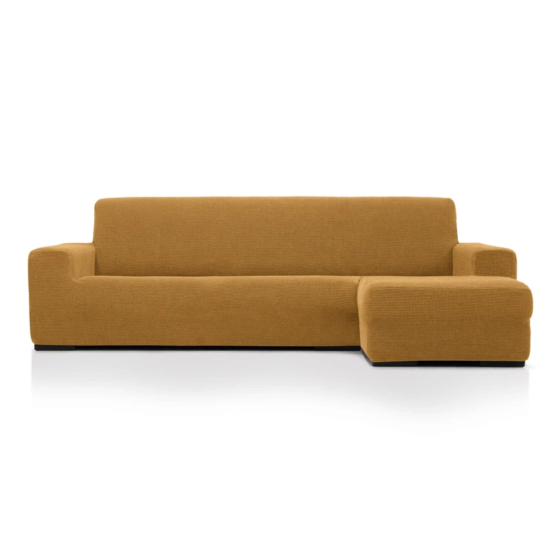 MAXIFUNDAS FUNDAS DE SOFA & CHAISE LONGUE. Chaise Longue Super Elastic Relive Short Right Arm Cover (Facing Facing), Yellow. Super Elastic Sofa Cover for Chaise Longue Sofa