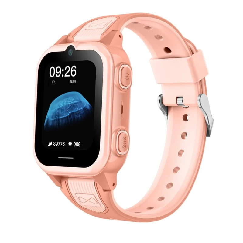 Zeerkeer 4G Kids Smart Watch, Kids GPS Tracker Watch with Geo-Fence/Two-way Calling/Video Call/SOS Alert/Class Mode, Camera, Pedometer, Calculator, Waterproof Childrens Smart Watch for Girls (Pink)