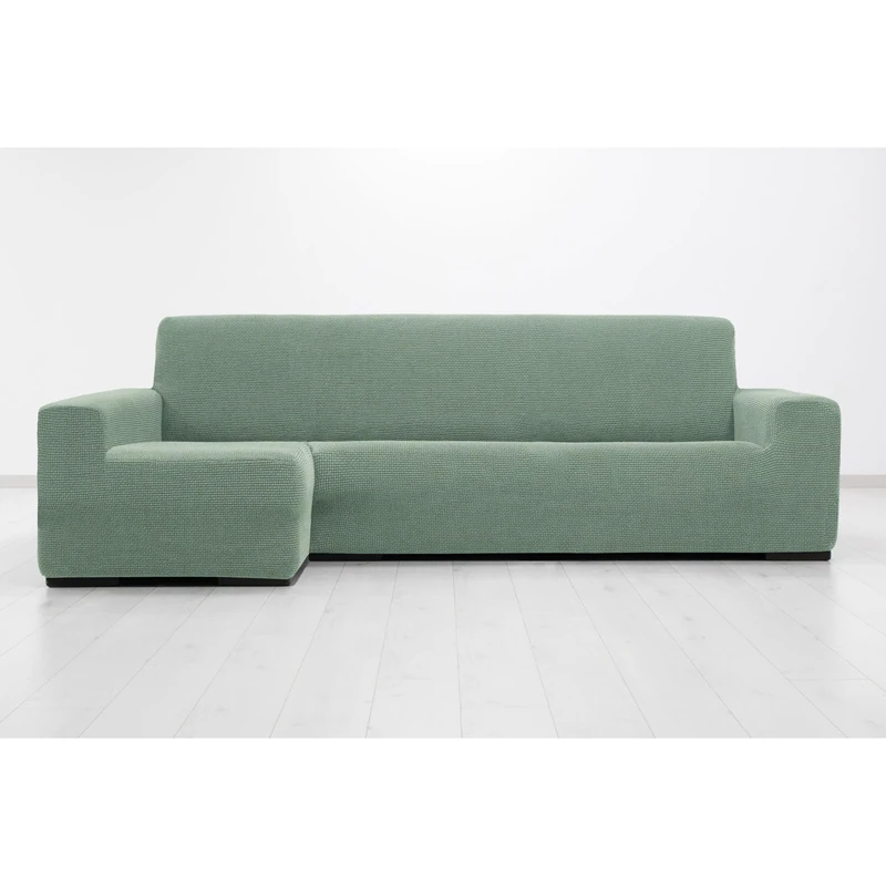 MAXIFUNDAS FUNDAS DE SOFA & CHAISE LONGUE. Super Elastica Relive Left Arm Long Chaise Longue Cover (Facing Facing), Turquoise, Super Elastic Sofa Cover for Chaise Longue