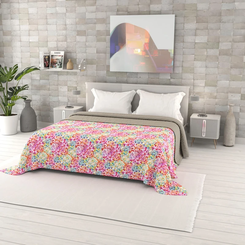 Italian Bed Linen Fantasy Printed Summer Duvet with Polyester Filling, Spring, 260 x 270 cm