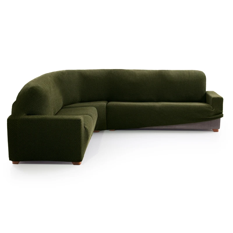 MAXIFUNDAS FUNDAS DE SOFA & CHAISE LONGUE. Relive Corner Sofa Cover, Grass Colour, Super Elastic Protective Cover for Corner Sofa. - Image 1