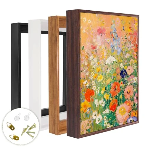 VYPEROCK Floating Frames for Canvas, Wood-Look Frames for 1.25" Thick Canvas Paintings, Floater Frame Kit Available in 50 Sizes and 4 Colors for Room Wall and Art Decor (18x24inch Light Brown, 1-Pack)