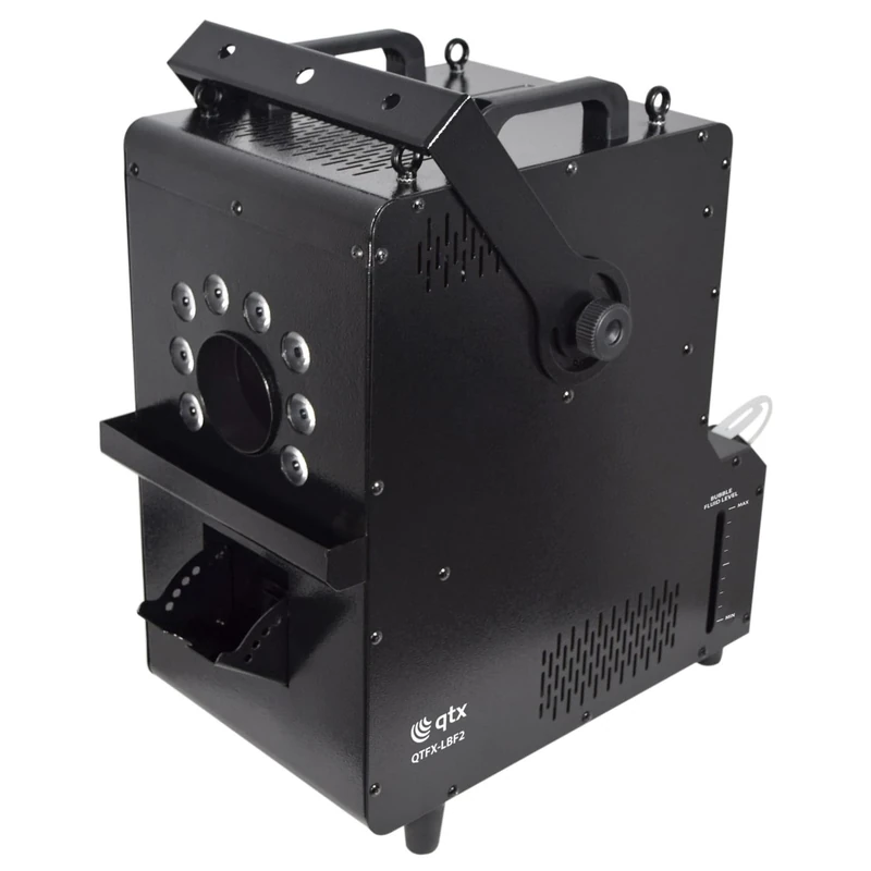QTX | QTFX-LBF2: Multi-Effect LED Bubble & Fog Machine with RGB+UV Lighting, 800W Fogger, and DMX Control | Smoke, Bubble and Fog All In One