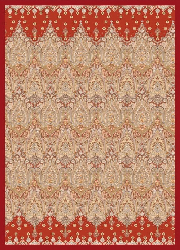 Bassetti Isolabella 9330127 Plaid Made of 100% Cotton Satin in Rosso R1, Size: 155 x 220 cm