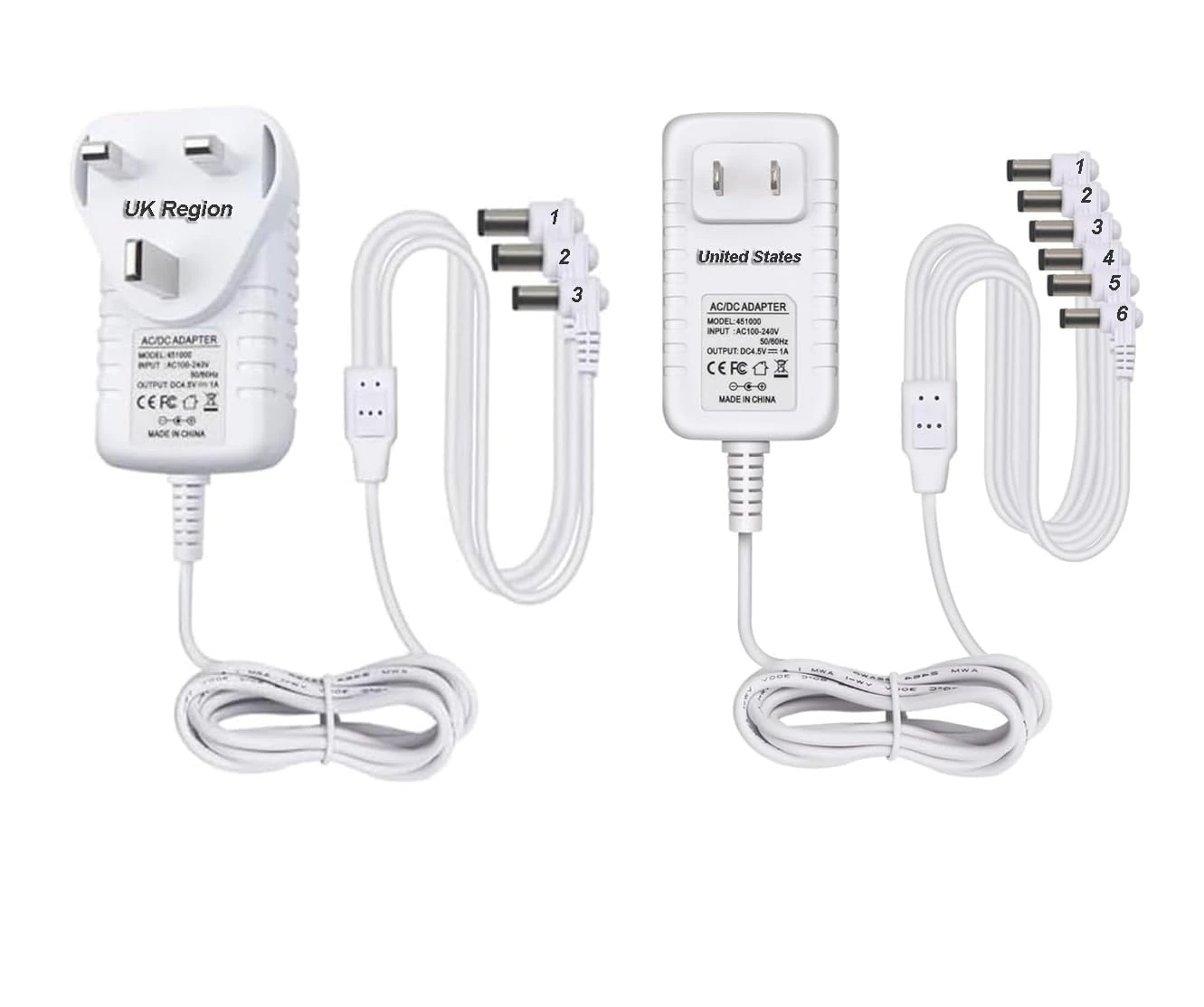 4.5v Power Adapter with 3 Output Jacks Compatible with Lemax 94565 Lighted Accessory for Christmas Micro Lighting Building Decoration Power Supply