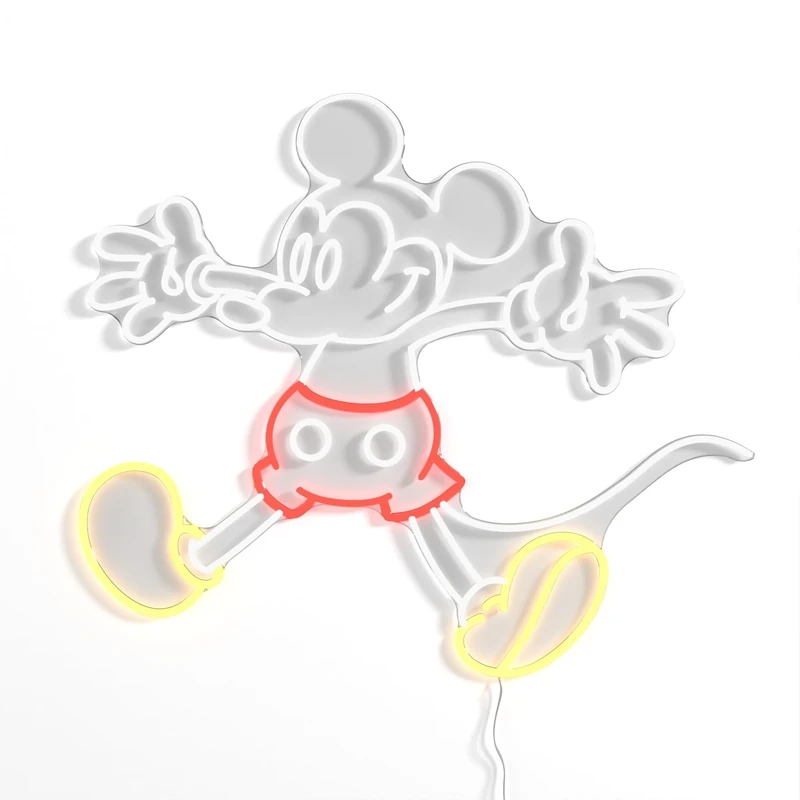 Yellowpop Neon Signs, Disney Mickey Mouse (Giant), Neon Signs for Wall Decor, Energy Efficient LED Neon Lights for all Walls, Easy to Install Custom Neon Sign & Customizable Light Up Wall Art