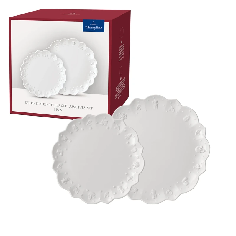 Villeroy & Boch – Toy's Delight Royal Classic Tableware Set for 4, Breakfast & Dinner Plates, Christmas Plates, Premium Porcelain, Dishwasher & Microwave Safe