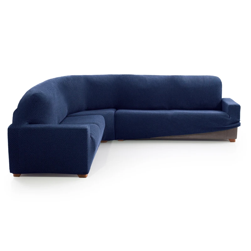 MAXIFUNDAS FUNDAS DE SOFA & CHAISE LONGUE. Corner Sofa Cover Relive Navy Blue Super Elastic Protective Cover for Corner Sofa - Image 1