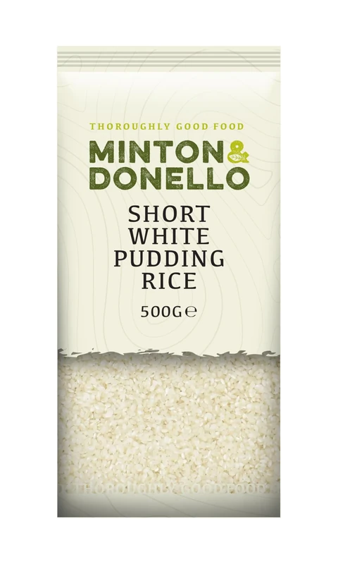 Minton & Donello Short White Pudding Rice 500g – Perfect for Classic Rice Pudding, Short Grains for Thick & Creamy Texture, Versatile Dessert Staple for Home Kitchens