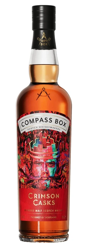 Compass Box Crimson Casks | Blended Malt Scotch Whisky | 46% ABV | 1 x 70cl Bottle | Non-Chill Filtered | Natural Colour | Chocolate, Spice & Fruit Flavours | Whiskymakers of Scotland