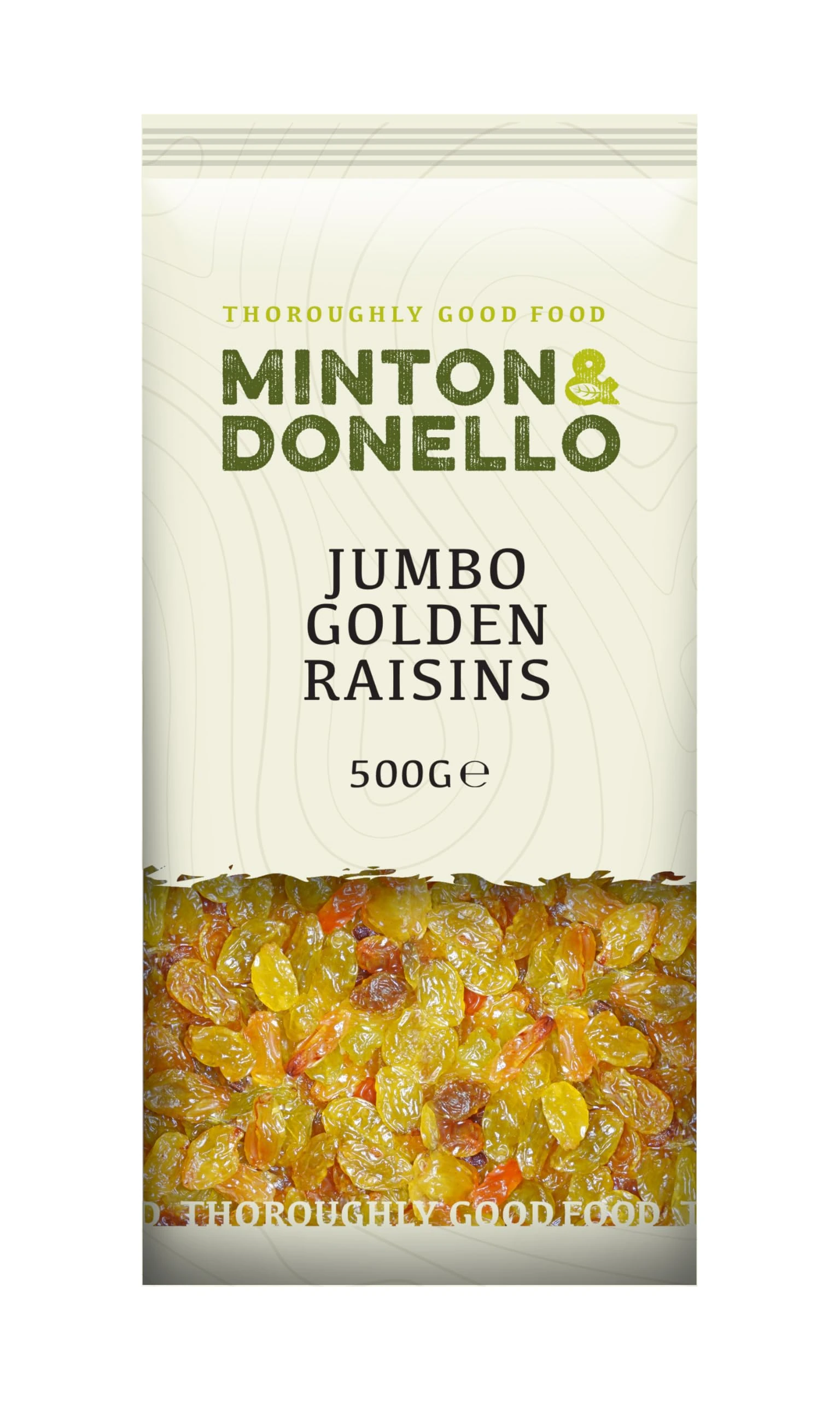 Minton & Donello - Jumbo Golden Raisins, 500g - Suitable for Vegetarians - Non-GMO, Cholesterol Free, and Fat Free - High in Antioxidants and Fibre