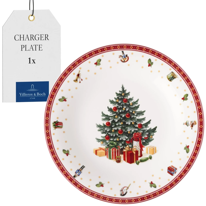 Villeroy & Boch Toys Delight Charger Plate, White/Red/Green - Image 1