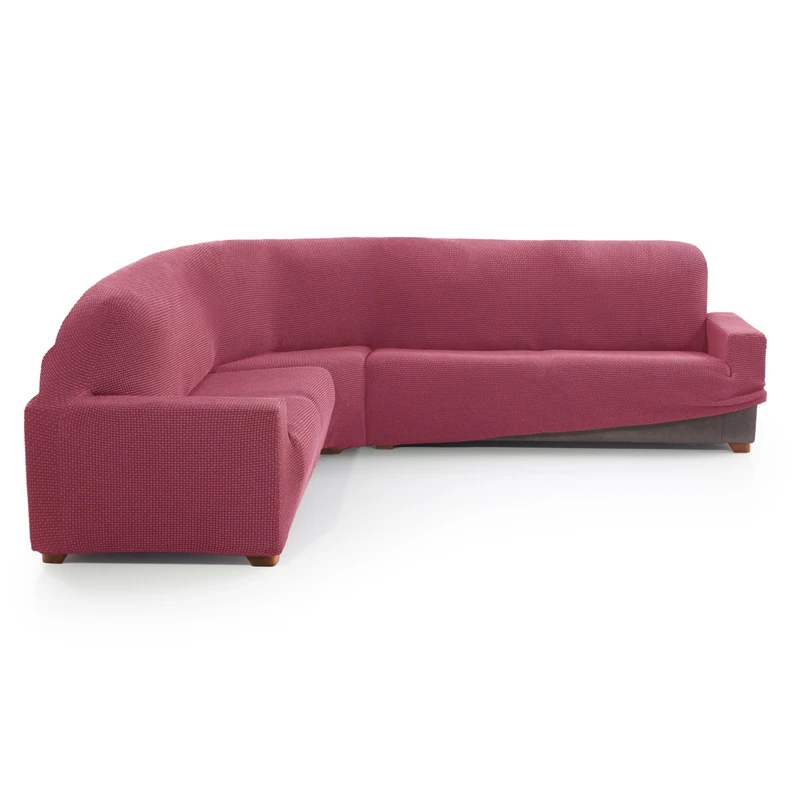 MAXIFUNDAS FUNDAS DE SOFA & CHAISE LONGUE. Corner Sofa Cover Relive Light Fuchsia Colour Super Elastic Protective Cover for Corner Sofa