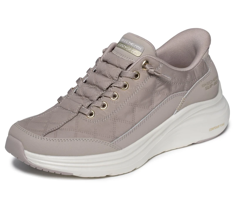 Skechers Women's Arch Fit Arcade-Meet Ya There Sneaker, Taupe, 9